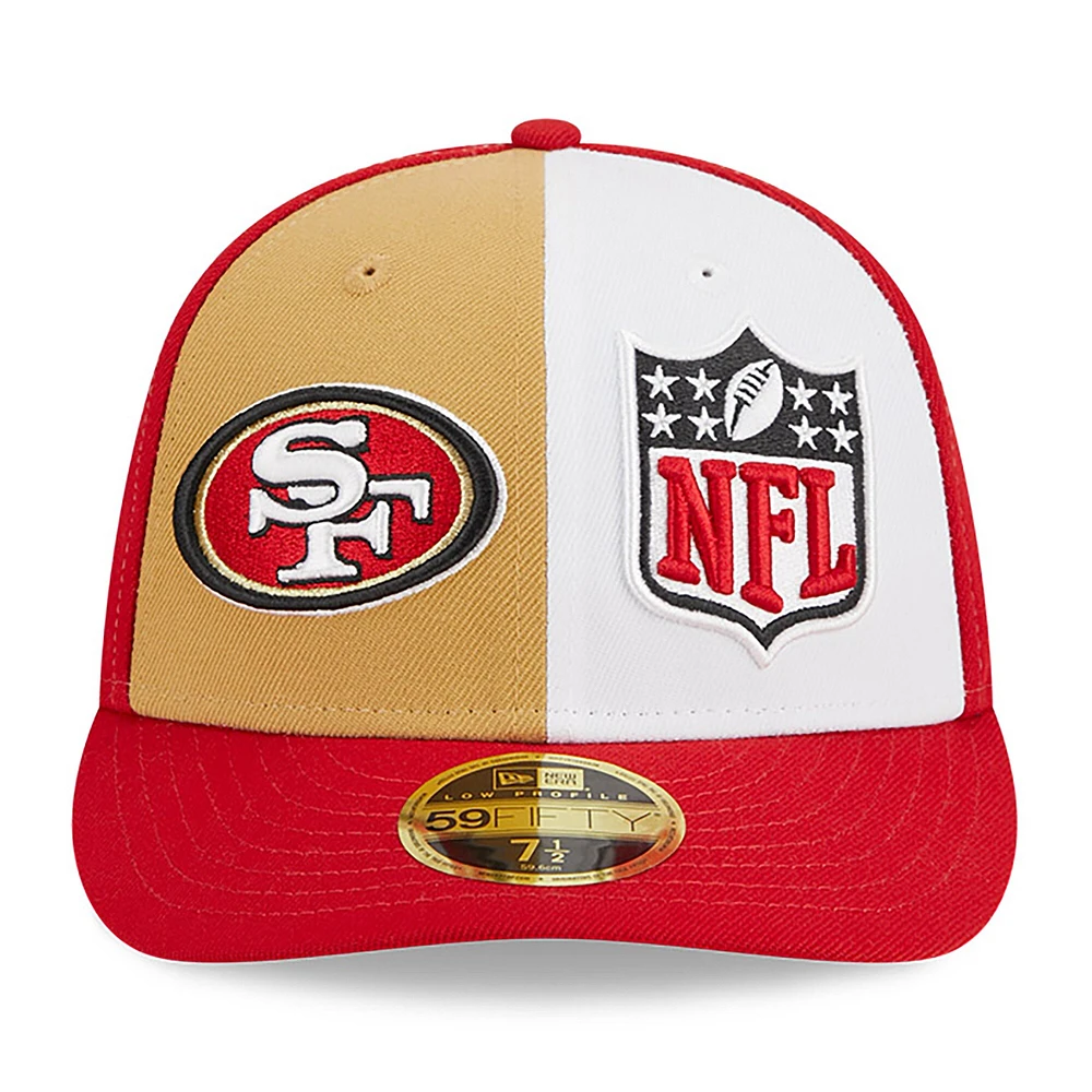 Men's New Era  Gold/Scarlet San Francisco 49ers 2023 Sideline Low Profile 59FIFTY Fitted Hat