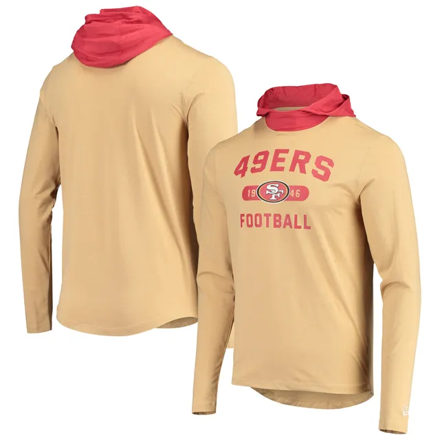 Men's San Francisco 49ers Nike Scarlet/Gold Throwback Raglan Long Sleeve  T-Shirt