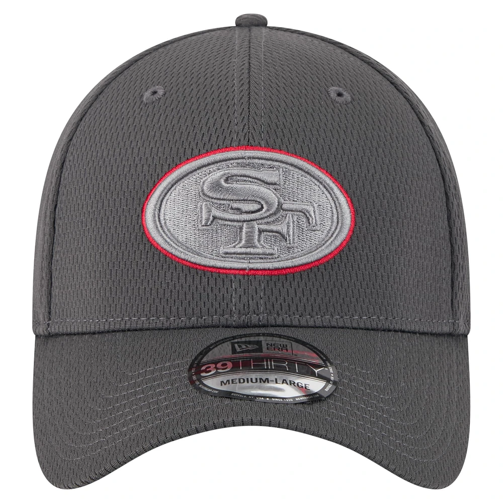 Men's New Era Graphite San Francisco 49ers  Main 39THIRTY Flex Hat