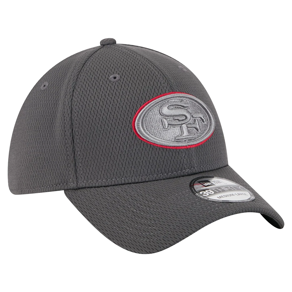 Men's New Era Graphite San Francisco 49ers  Main 39THIRTY Flex Hat