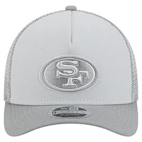 Men's New Era Gray San Francisco 49ers Domain 9FORTY A-Frame Trucker Adjustable Hat