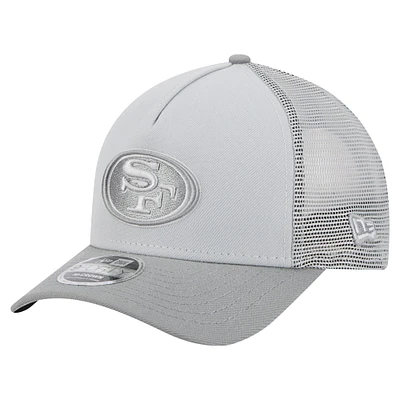 Men's New Era Gray San Francisco 49ers Domain 9FORTY A-Frame Trucker Adjustable Hat