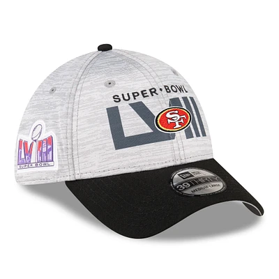 Men's New Era  Heather Gray/Black San Francisco 49ers Super Bowl LVIII 39THIRTY Flex Fit Hat