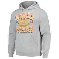 Men's New Era Heather Gray San Francisco 49ers Retro Pullover Hoodie