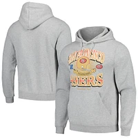 Men's New Era Heather Gray San Francisco 49ers Retro Pullover Hoodie