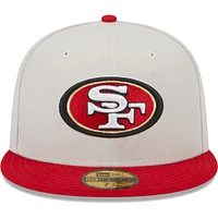 Men's New Era Khaki/Scarlet San Francisco 49ers Super Bowl Champions Patch 59FIFTY Fitted Hat