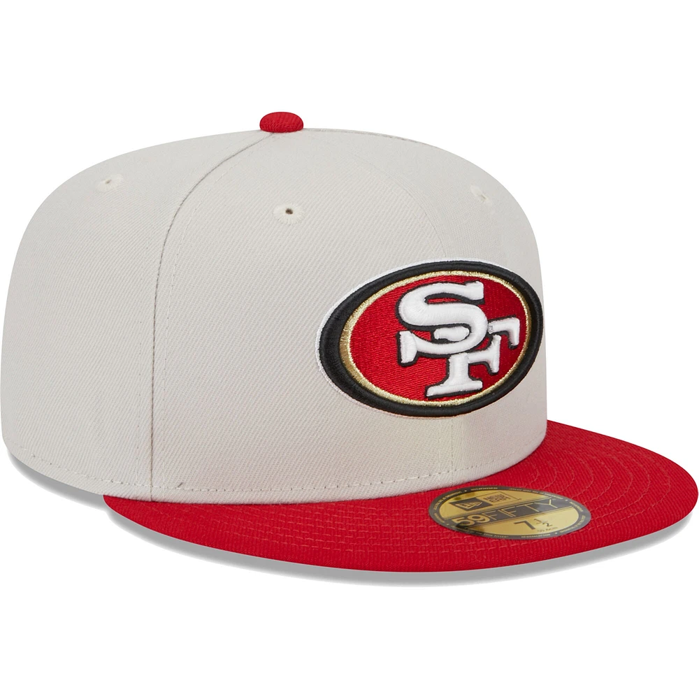 Men's New Era Khaki/Scarlet San Francisco 49ers Super Bowl Champions Patch 59FIFTY Fitted Hat