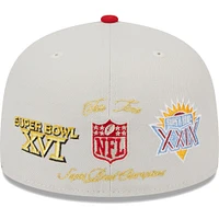 Men's New Era Khaki/Scarlet San Francisco 49ers Super Bowl Champions Patch 59FIFTY Fitted Hat