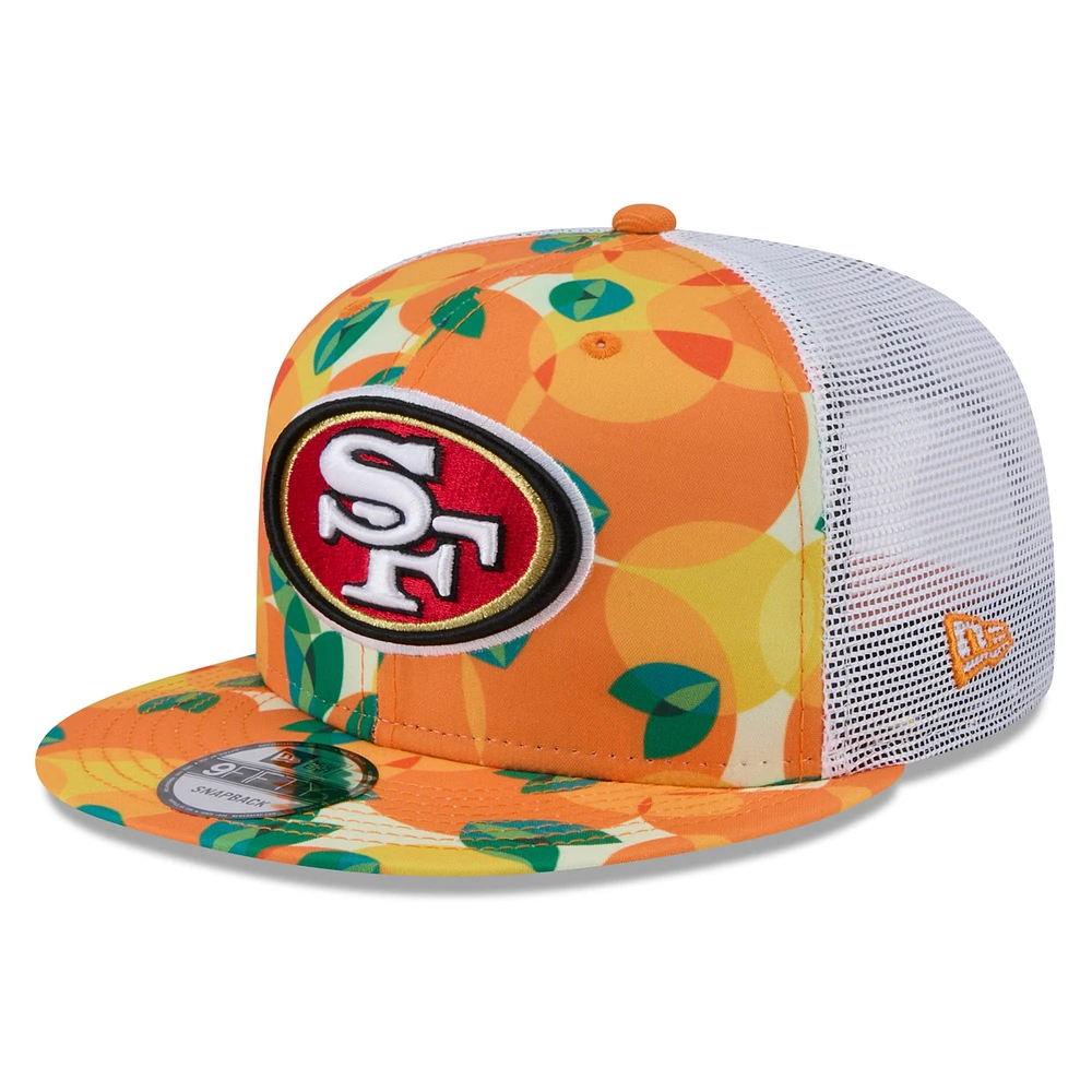 Men's New Era Orange San Francisco 49ers Citrus 9FIFTY Trucker Snapback Hat