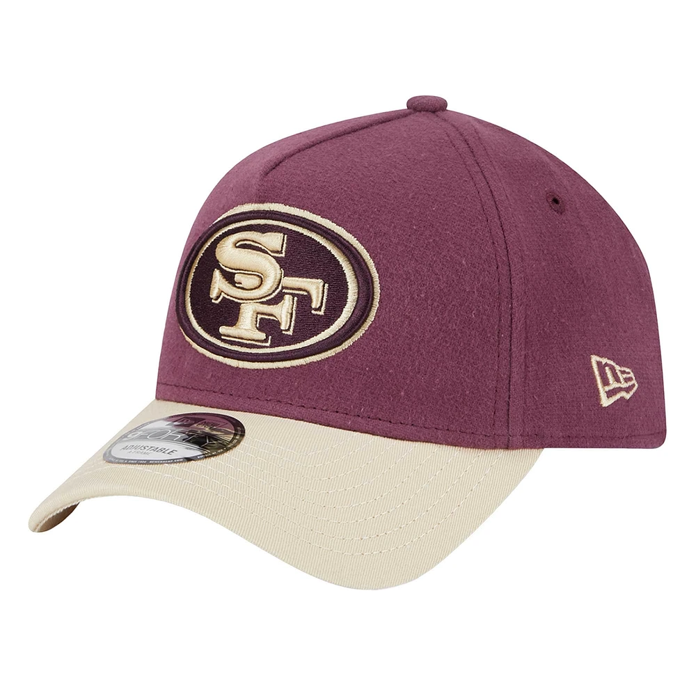 Casquette ajustable San Francisco 49ers en moleskine injectée violette New Era pour homme