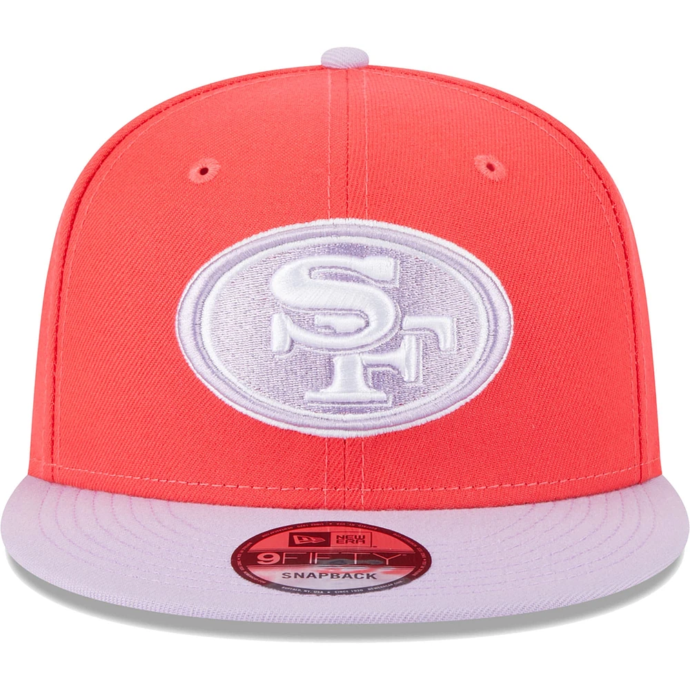 Men's New Era Red/Lavender San Francisco 49ers Two-Tone Color Pack 9FIFTY Snapback Hat