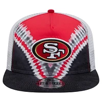 Men's New Era Scarlet/Black San Francisco 49ers Throwback Dye Golfer Snapback Hat