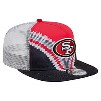 Men's New Era Scarlet/Black San Francisco 49ers Throwback Dye Golfer Snapback Hat