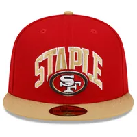 Casquette ajustée 59FIFTY pour homme New Era écarlate/doré San Francisco 49ers NFL x Staple Collection