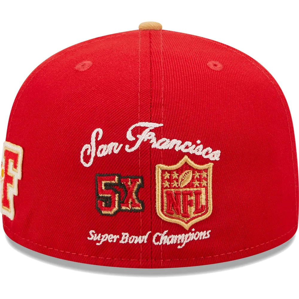 Youth New Era Scarlet/Gold San Francisco 49ers Baycik 9FIFTY