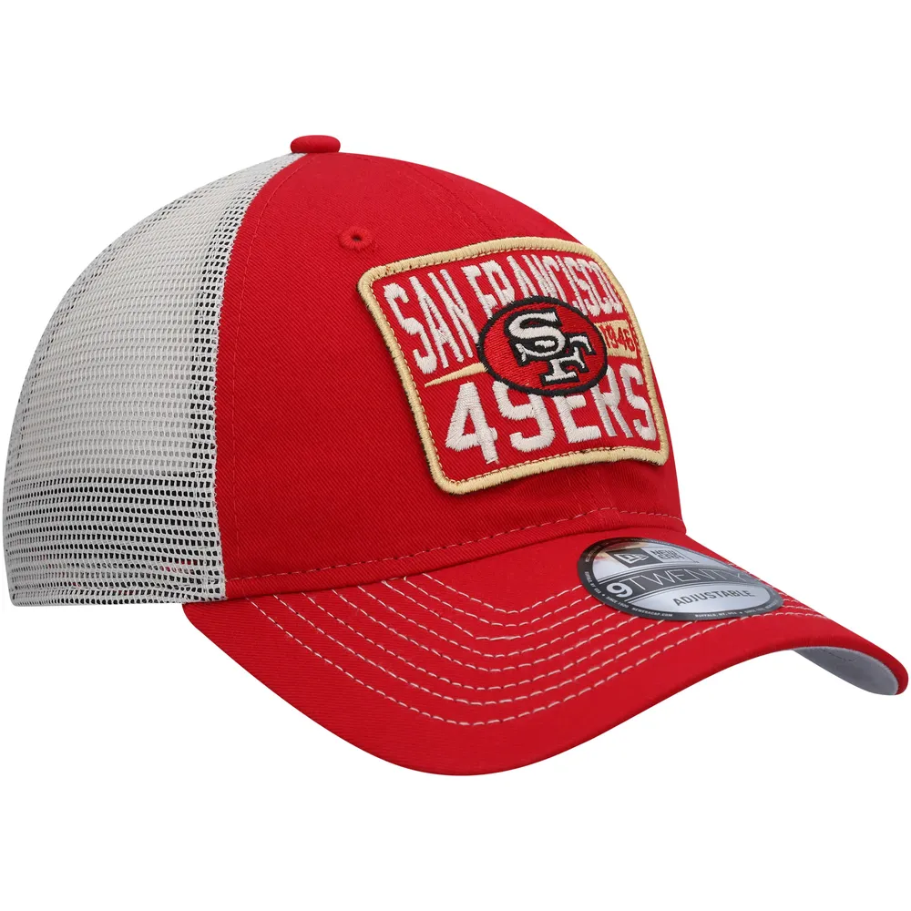 Lids San Francisco 49ers New Era Devoted Trucker 9TWENTY Snapback Hat -  Scarlet/Natural