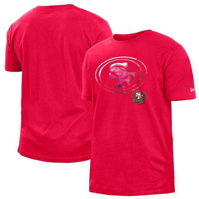 T-shirt New Era Scarlet San Francisco 49ers 2022 Sideline Ink Dye pour homme