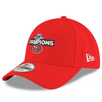 Men's New Era  Scarlet San Francisco 49ers 2023 NFC Champions 9FORTY Adjustable Hat