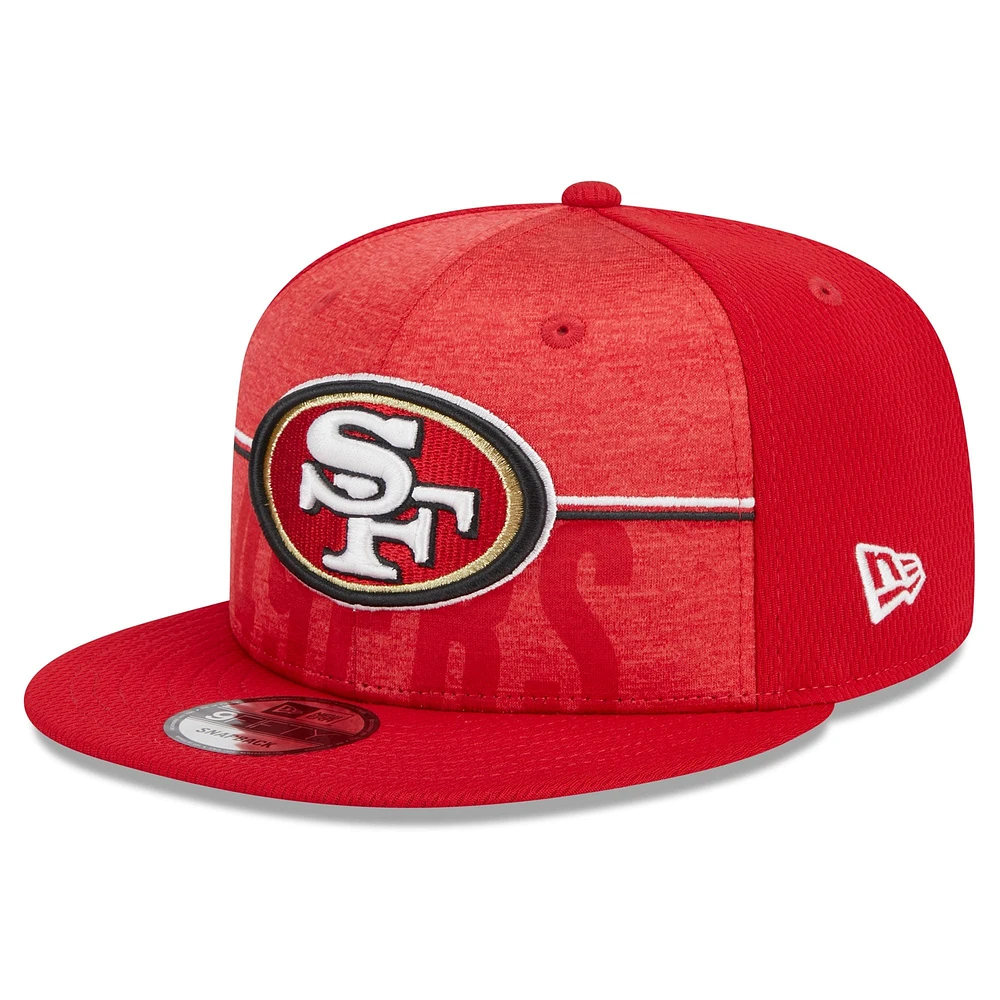 Casquette New Era Scarlet San Francisco 49ers 2023 NFL Training Camp 9FIFTY Snapback pour homme