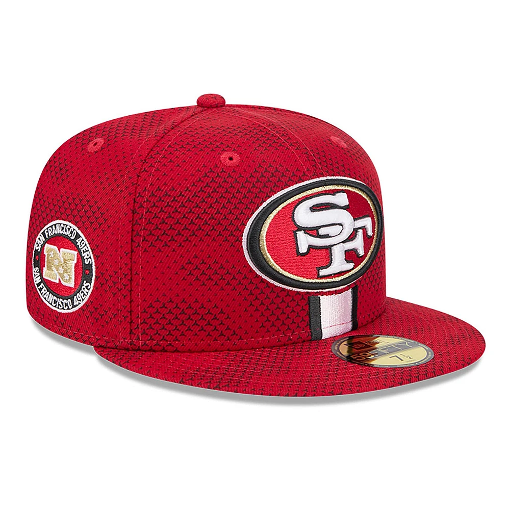 Casquette ajustée 59FIFTY Scarlet San Francisco 49ers 2024 Sideline New Era pour homme