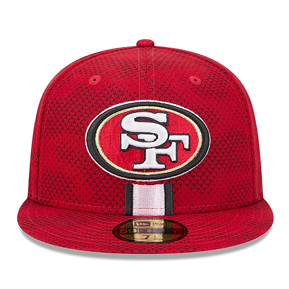 Casquette ajustée 59FIFTY Scarlet San Francisco 49ers 2024 Sideline New Era pour homme