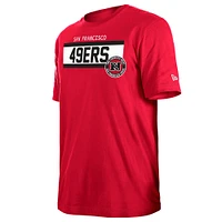 Men's New Era  Scarlet San Francisco 49ers 3rd Down High Density Print T-Shirt