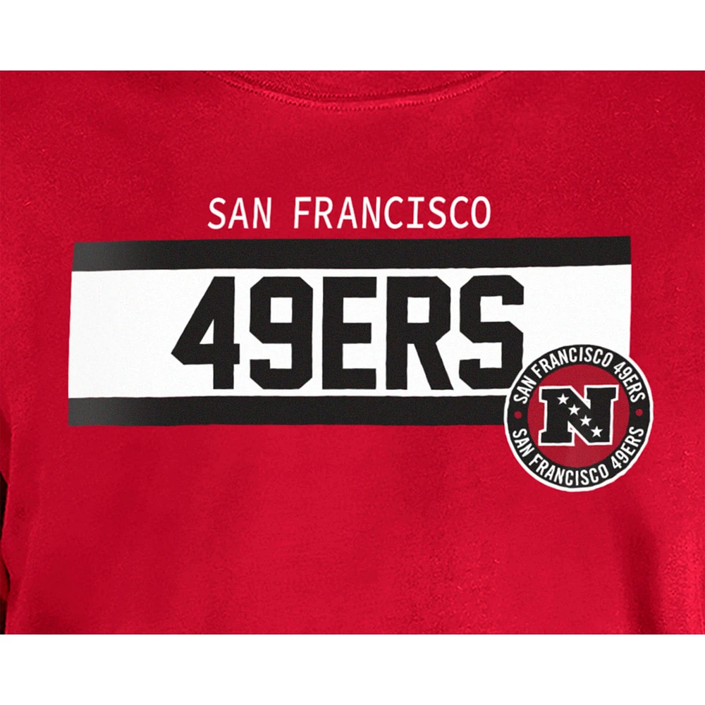 Men's New Era  Scarlet San Francisco 49ers 3rd Down High Density Print T-Shirt