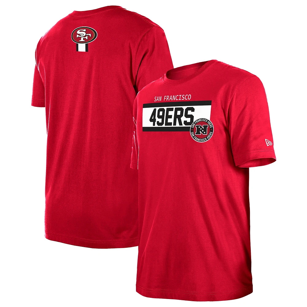 T-shirt à imprimé haute densité San Francisco 49ers Scarlet New Era pour homme