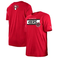 Men's New Era  Scarlet San Francisco 49ers 3rd Down High Density Print T-Shirt