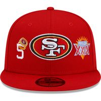 Men's New Era Scarlet San Francisco 49ers 5x Super Bowl Champions Count The Rings - Fitted Hat