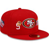 Men's New Era Scarlet San Francisco 49ers 5x Super Bowl Champions Count The Rings - Fitted Hat