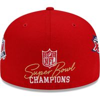 Men's New Era Scarlet San Francisco 49ers 5x Super Bowl Champions Count The Rings - Fitted Hat