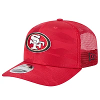 Men's New Era Scarlet San Francisco 49ers Adventure Camo Trucker 9SEVENTY Stretch-Snap Adjustable Hat