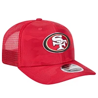 Men's New Era Scarlet San Francisco 49ers Adventure Camo Trucker 9SEVENTY Stretch-Snap Adjustable Hat