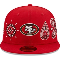 Men's New Era Scarlet San Francisco 49ers Bandana 59FIFTY - Fitted Hat