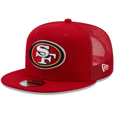 Lids San Francisco 49ers New Era Script Trucker 9FIFTY Snapback Hat -  Scarlet