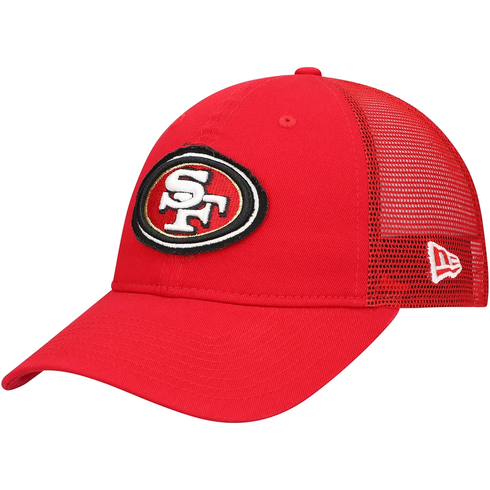 Men's New Era Scarlet San Francisco 49ers Game Day 9TWENTY Adjustable Trucker Hat