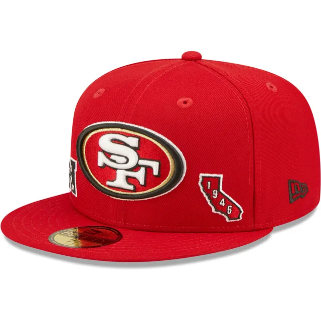 Men's New Era Stone/Scarlet San Francisco 49ers 2023 NFL Draft on Stage 59FIFTY Fitted Hat