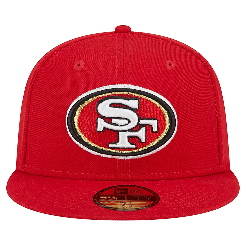 Casquette ajustée New Era Scarlet San Francisco 49ers 59FIFTY pour homme