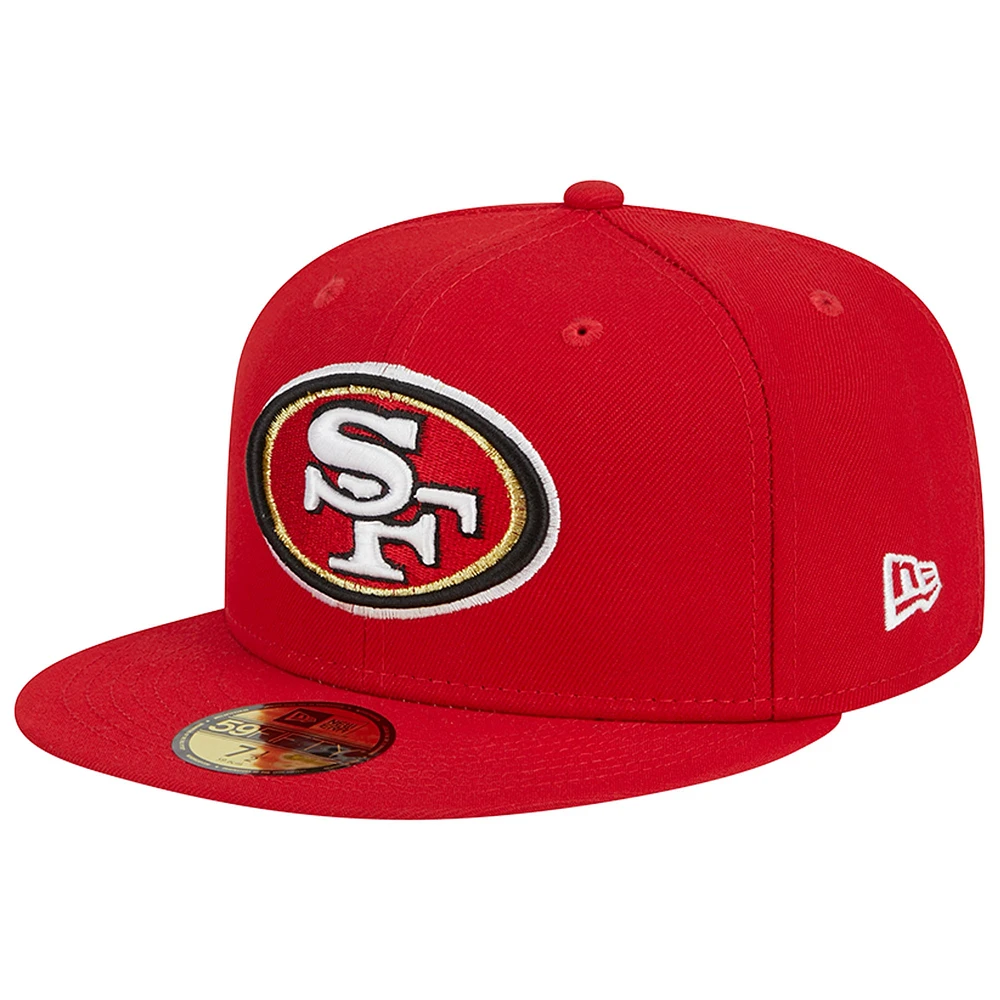 Men's New Era Scarlet San Francisco 49ers Main 59FIFTY Fitted Hat