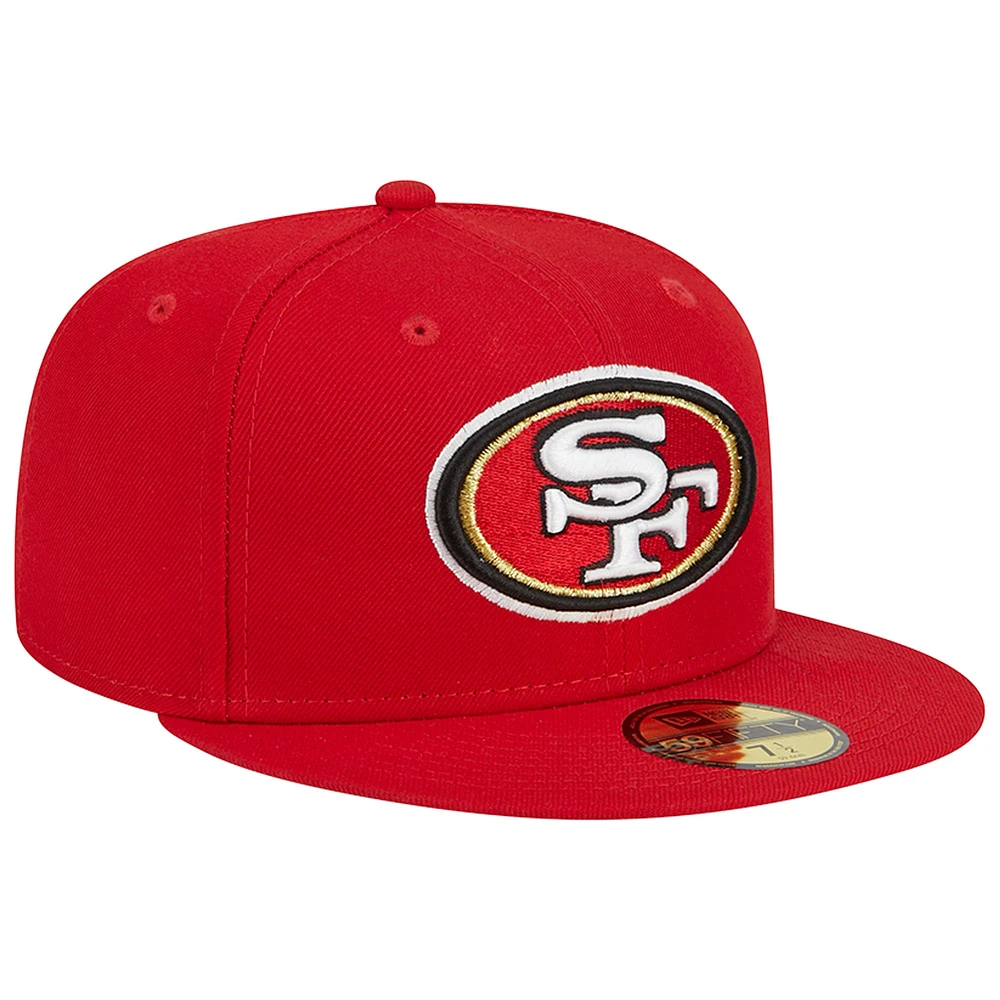 Casquette ajustée New Era Scarlet San Francisco 49ers Main 59FIFTY pour homme