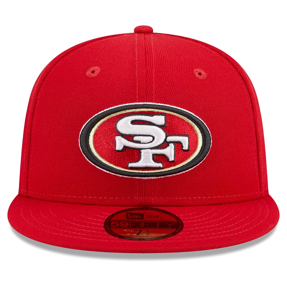 Men's New Era Scarlet San Francisco 49ers  Main Patch 59FIFTY Fitted Hat