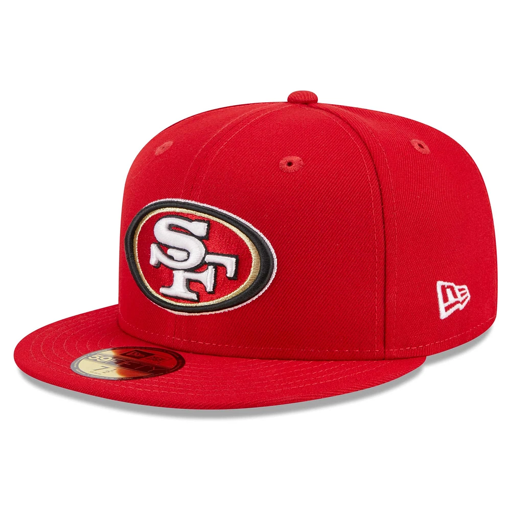 Men's New Era Scarlet San Francisco 49ers  Main Patch 59FIFTY Fitted Hat