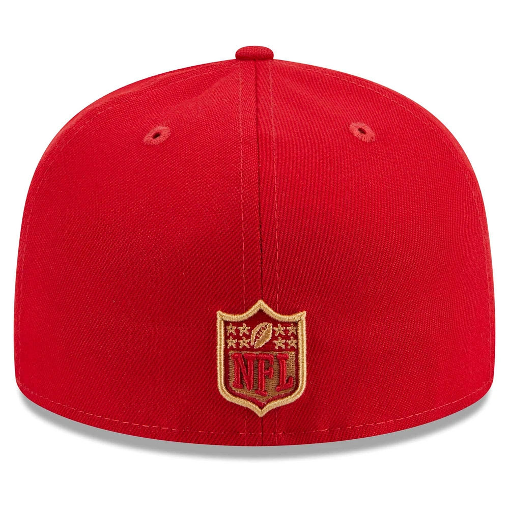 Men's New Era Scarlet San Francisco 49ers  Main Patch 59FIFTY Fitted Hat