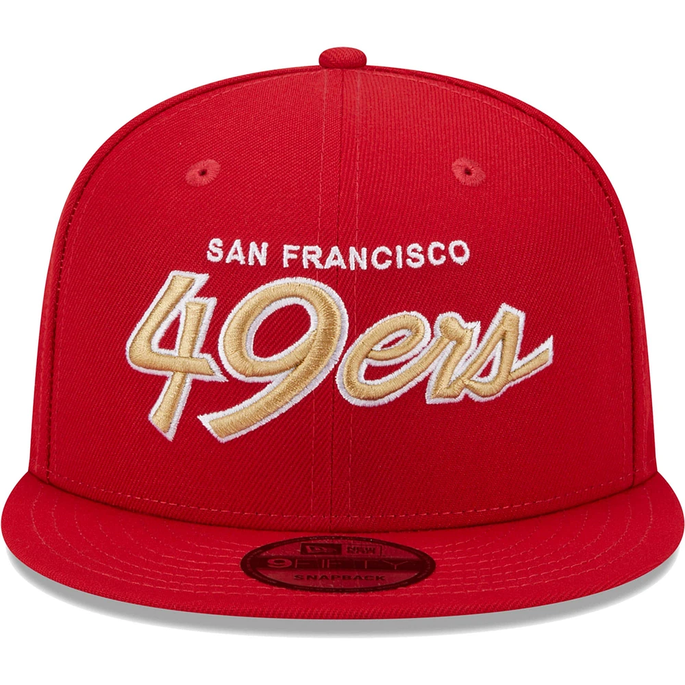 Men's New Era Scarlet San Francisco 49ers Main Script 9FIFTY Snapback Hat