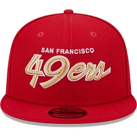Men's New Era Scarlet San Francisco 49ers Main Script 9FIFTY Snapback Hat