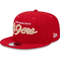 Men's New Era Scarlet San Francisco 49ers Main Script 9FIFTY Snapback Hat