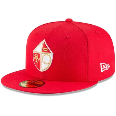 Casquette ajustée New Era Scarlet San Francisco 49ers Omaha Throwback 59FIFTY pour homme