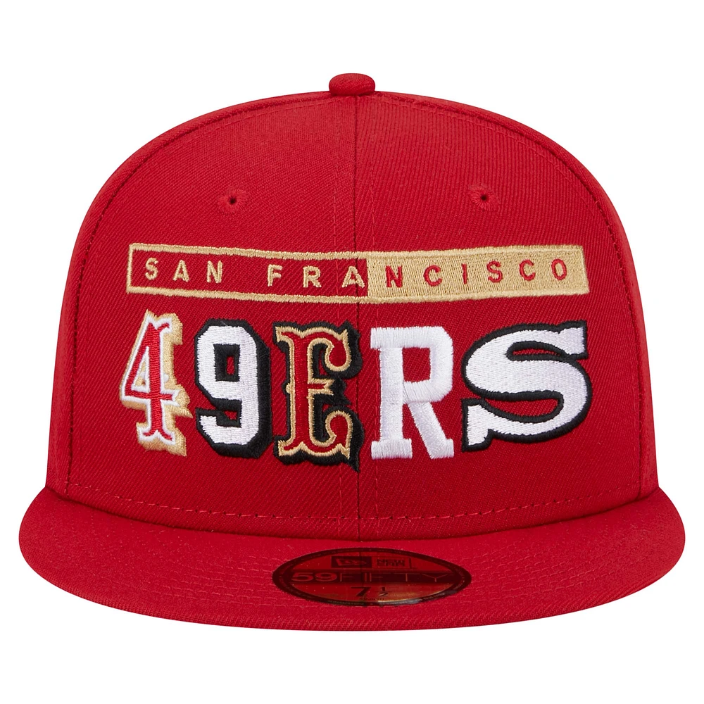 Men's New Era Scarlet San Francisco 49ers Ransom 59FIFTY Fitted Hat