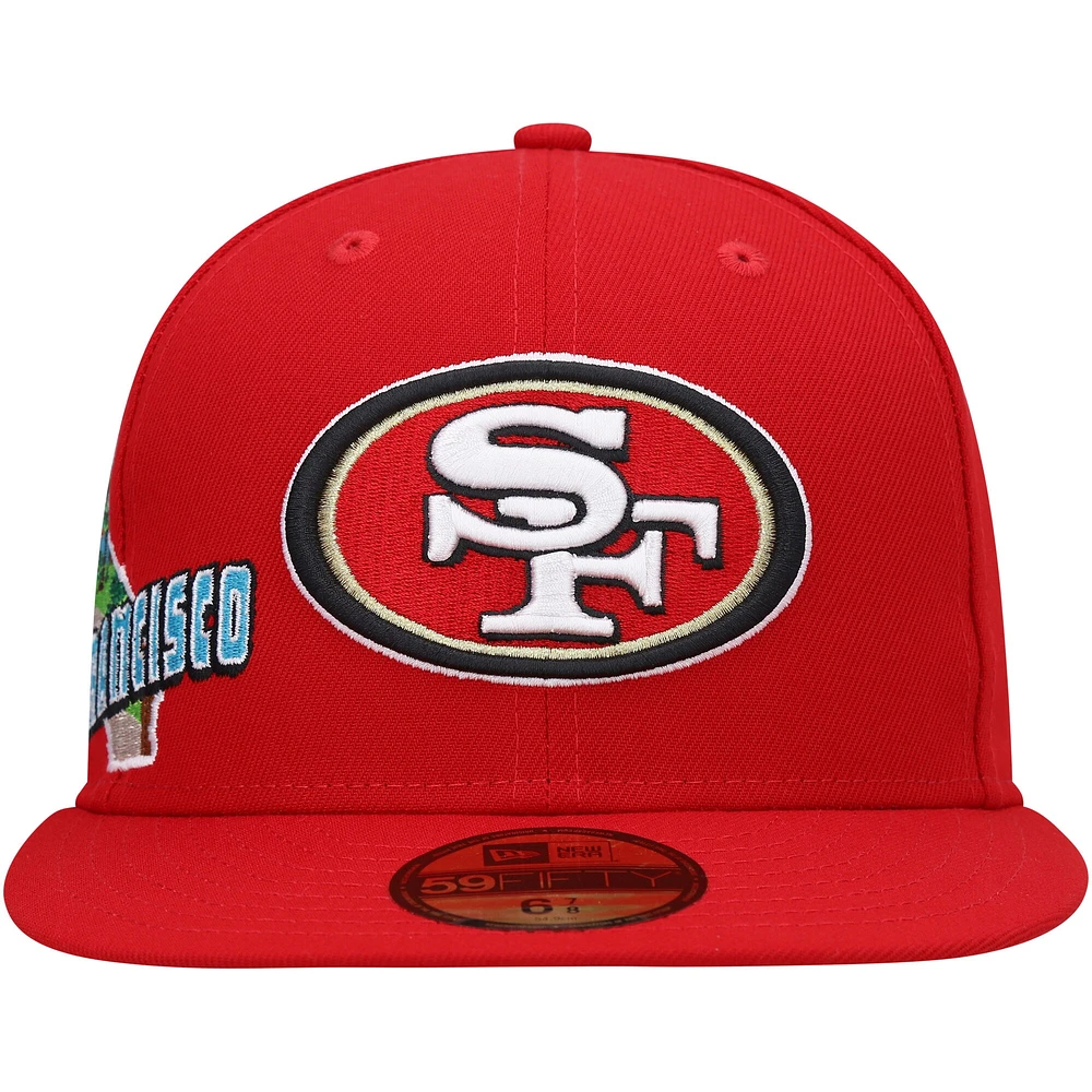 Casquette ajustée New Era Scarlet San Francisco 49ers Stateview 59FIFTY pour homme